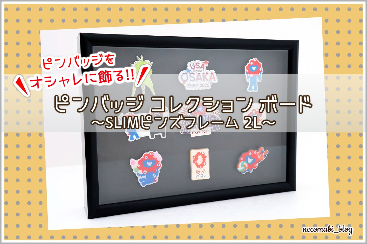 ピンバッジをオシャレに飾る♪ピンバッジコレクションボード～SLIMピンズフレーム 2L判ブラック～